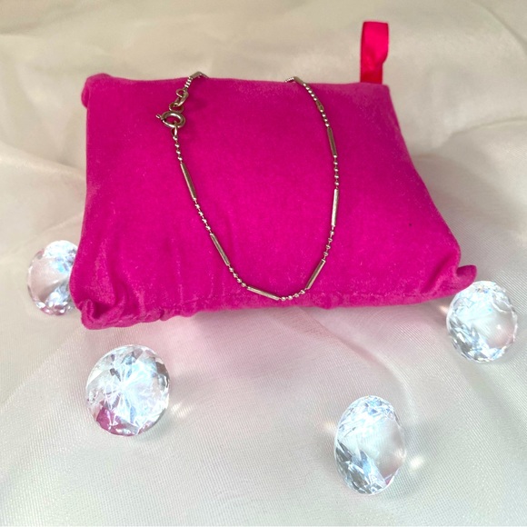 14K WHITE GOLD bracelet VINTAGE Made in Italy REAL GOLD - Picture 1 of 12